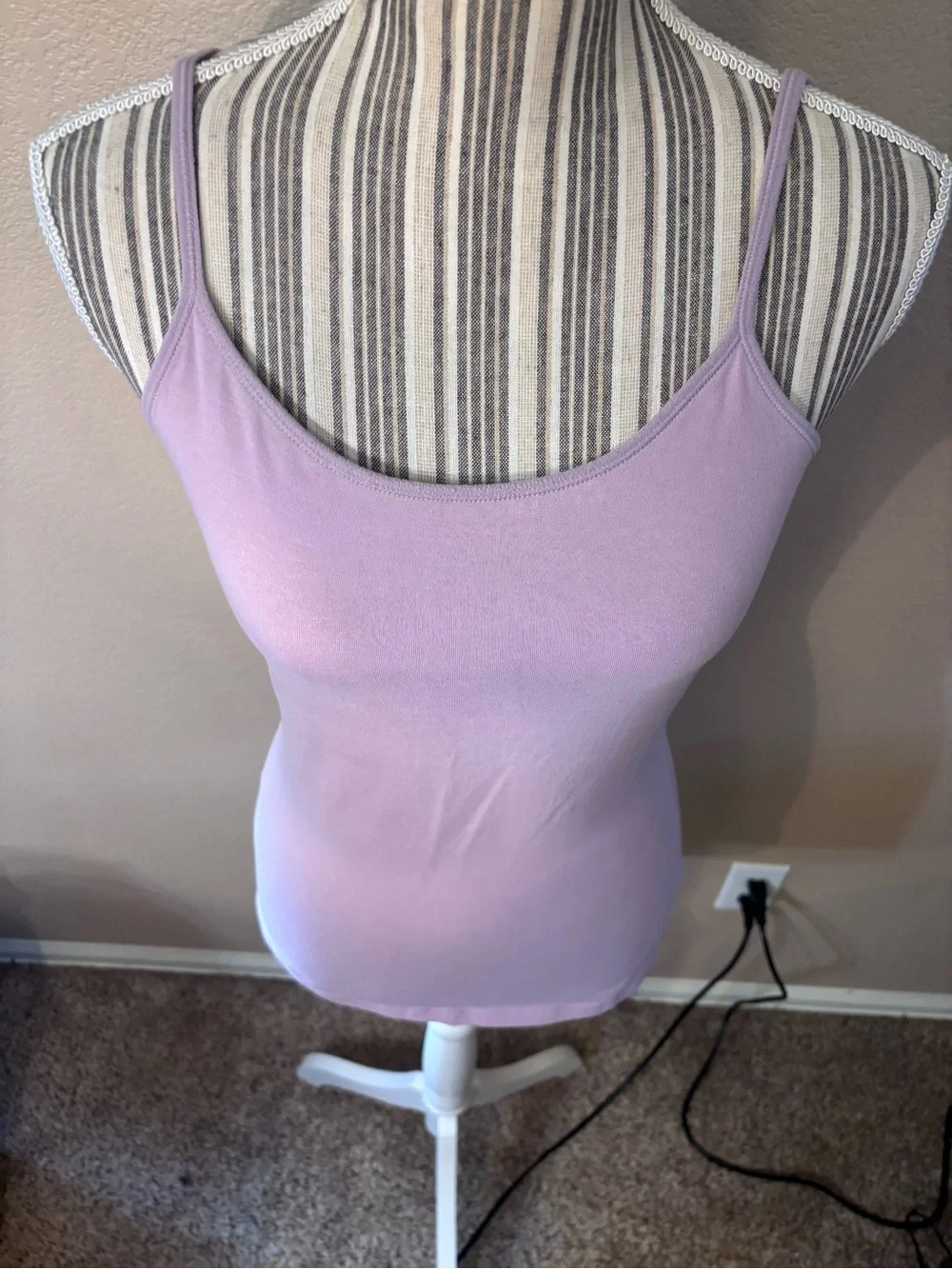 Express Camisole Medium Lilac Purple Adjustable Spaghetti Straps Cotton Stretch